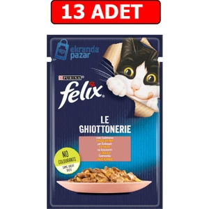 Felix Somonlu Yaş Kedi Maması 85GR 13 Adet Pouch Kedi Konserve Kedi Islak Maması