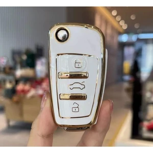 EC Shop Şenyıldız Aksesuar Audi A1 A3 8p 81 A4 A5 B6 B7 B8 A6 A7 C5 C6 4f Q3 Q5 Q7 8V Anahtar Koruma Kılıfı