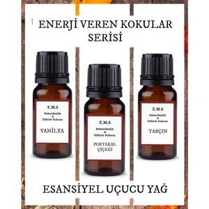 Vanilya, Portakal Çiçeği, Tarçın Esansiyel Uçucu Buhurdanlık Yağı Difüzör Esansı 3 x 10 ml