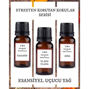 Yasemin, Ylang Ylang, Misk Esansiyel Uçucu Buhurdanlık Yağı Difüzör Esansı 3 x 10 ml