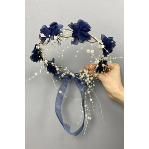 Hayalperest Boncuk Lazer Çiçekli Özel Tasarım Nedime Tacı