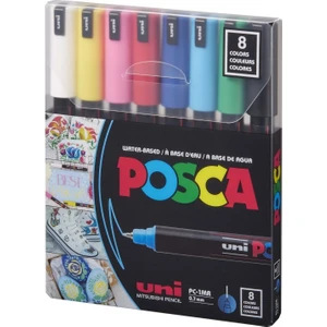 Uni Posca Pc-1mr 0.7 Su Bazlı Poster Markörü Anarenk 8'li Pc-1mr/8c