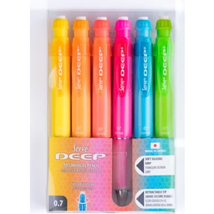 Deep Mekanik Kurşun Kalem - Fosforlu Renkler 0.7mm - 6lı Set