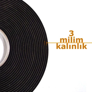 Kapı Pencere Bandı Yapışkan Sünger 3 Milim Kalınlık 15 Milim Genişlik 10 Metre Uzunluk / Epdm-3*15