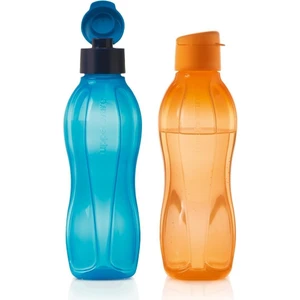 Eco Şişe Suluk Kolay Kapak Deniz Mavisi ve Papaya 750 ml 2'li