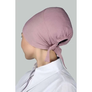 Kadın Dikişsiz Bağcıklı Kaymayan Tesettür Penye Bone - Koyu Pembe
