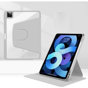 M.TK Moveteck Apple Ipad Pro 11 1. ve 2. Nesil Kılıf Katlanabilir Kalemlikli Ayarlanır Stand Uyku Modlu 360 Derece Dönen Şeffaf Arka