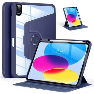 M.TK Moveteck Apple Ipad Pro 12.9 3.4.5.6. Nesil Kılıf Katlanabilir Kalemlikli Ayarlanır Stand Uyku Modlu 360 Derece Dönen Şeffaf