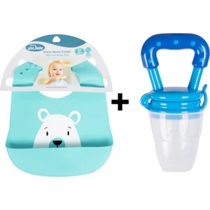 Sevi Bebe Silikon Mama Önlüğü + Silikon Meyve Emziği
