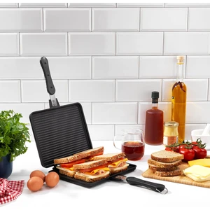 Tastemake Döküm Ocak Üstü Tost Izgara 20X26 cm - 2 Parça