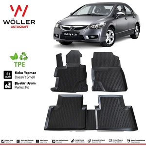 Honda Civic Fd6 Paspas 2006 2012 Arası 3D Havuzlu Wöller Paspas