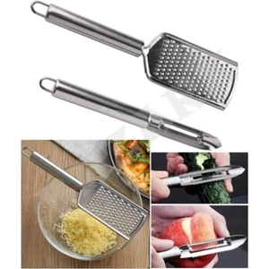 Paslanmaz Çelik Rende ve Soyacak Ikili Set Peynir Çikolata Zencefil Patates Limon Rende Sebze Soyucu
