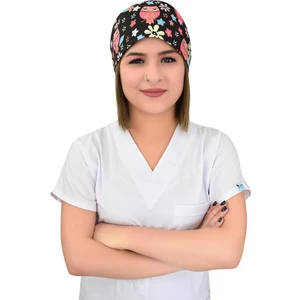 Nur Medikal Giyim Baykuş Çiçekli Desenli Cerrahi Bone