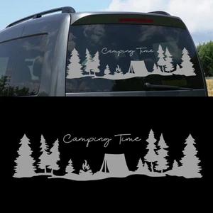 Melek Pazarı Kamp Zamanı, Camping Time Orman Manzara Karavan Sticker, Kamp STICKER-S1755
