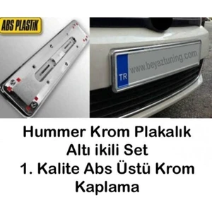 Hummer Krom Plakalık Nikel Plaka Altı Ön-Arka
