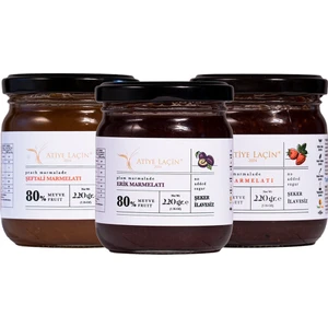 Atiye Laçin Şekersiz Reçel Paketi 3 x 220 gr
