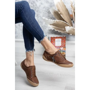 Ortopedik Ped Bağcıklı Taba Ayakkabı