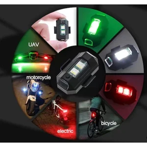 EC Shop Trendlıfeoto 2 Adet Mini Çakar Rgb Drone Bisiklet Uçak Motosiklet Otomotiv LED Çakar Lamba
