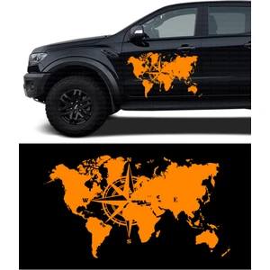 Melek Pazarı Dünya Pusula Off Road Karavan STICKER-S1787