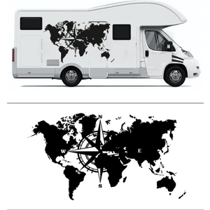 Melek Pazarı Dünya Pusula Off Road Karavan STICKER-S1787