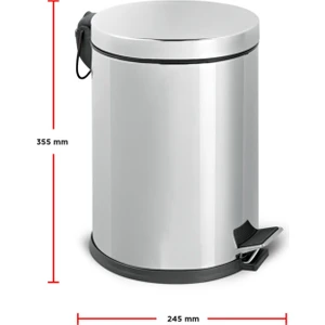 Gör Seç 12 Litre Paslanmaz  Çöp Kovası Pedallı Çöp  Kutusu Ayaklı 12 Lt Ofis Lüx Lüks Mutfak Bahçe Kovası