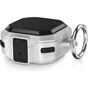 Samsung Galaxy Buds 2 Kılıf Darbeye Dayanıklı Sert Koruyucu + Askılık Beyaz