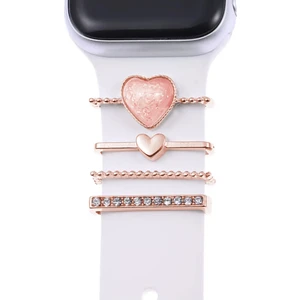 Apple Watch Ultra Kordon Süsü Charm Inci Kalp Rose Gold