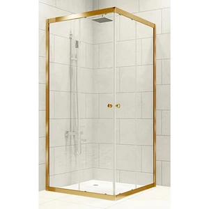 Duşakabin Kare Altın Profil Şeffaf Cam
