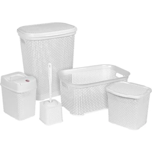 Sağlam Plastik Damla 5'li Çeyiz Seti Beyaz