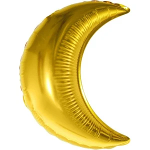 Yarım Hilal Ay Şeklinde Altın Renk Folyo Balon 57 cm