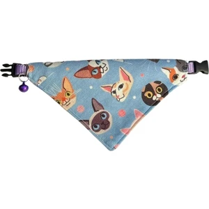 Coco Pet Desenli Fular Bandana Kedi Tasması