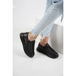 Deri Siyah Kadın Sneaker Ayakkabı 222116101
