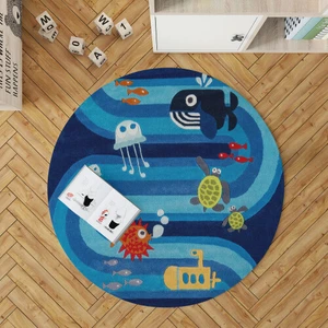 Dekoratif Pamuklu Dokuma Taban Ince Leke Tutmaz Yıkanabilir Modern Eğlenceli Çocuk Halısı