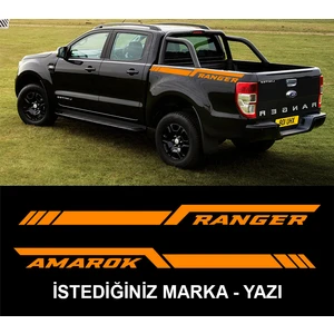 Melek Pazarı Kişiye Özel Pick Up Off Road Bagaj Yan Şerit Oto STICKER-S1847