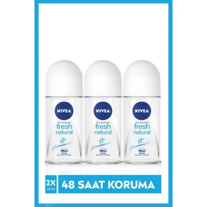 NIVEA Kadın Roll-On Deodorant Fresh Natural 50 ml x 3 Adet, 48 Saat Deodorant Koruması, Eşsiz & Fresh Koku