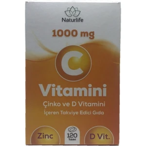 Naturlife 1000 Mg C Vitamini Çinko D Vitamini 120 Tablet