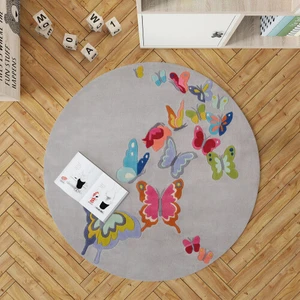 Dekoratif Pamuklu Dokuma Taban Ince Leke Tutmaz Yıkanabilir Modern Eğlenceli Çocuk Halısı