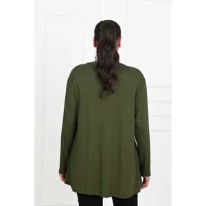 Kadın Düğme Detaylı Büyük Beden Bluz 1376-23