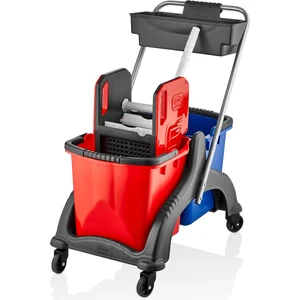 CEYMOP PROFESSIONAL Çift Kovalı Temizlik Ve Paspas Arabası Temizlik Seti Plastik Presli A KALİTE