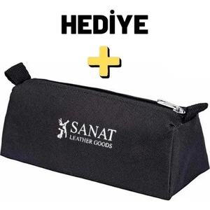 SANAT LEATHER SL-3056 Kalemlik-Kalemkutusu-Kalem Çantası Siyah Tek Bölmeli Üçgen