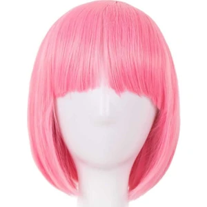 Soft Pembe Renk Parti Peruğu Küt Saç