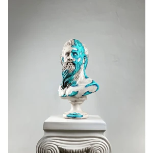 Hedgehog Art Shop Poseidon 'blue Coral' Dekoratif Heykel, Pop Art Roma Yunan Heykelleri