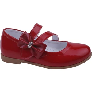 Ortaç 2082 Kız Çocuk Balerin Fiyonk Cırtlı Rugan Babet Ayakkabı