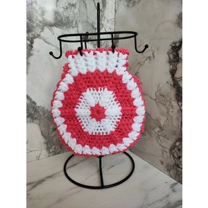 MadeByMayHand El Örmesi Banyo Lifi Çeyizlik Lif Pembe-Beyaz Yuvarlak El Sokulabilen