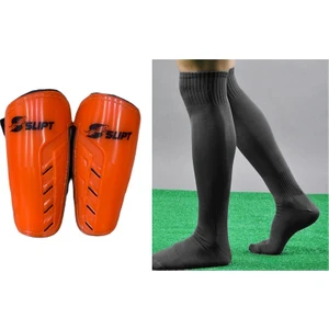 Çift Cırtlı 2 Adet Futbol Tekmeliği  + 2 Adet Futbolcu Tozluk Futbol Maç Set Çorap ve Tekmelik