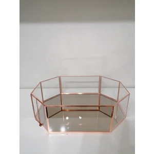 Resital Online Bronz Tabanlı Geometrik Cam Kutu 30 x 20 x 10 cm