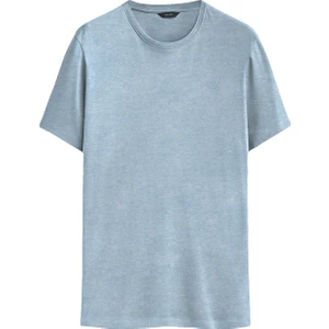 Basic Tişört Bisiklet Yaka Regular Fit Tshirt Erkek Pamuklu Düz  Melanj-Nakişli Q Logo