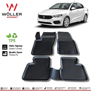 Wöller Fiat Egea Paspas 2015 2024 Arası 3D Havuzlu Wöller