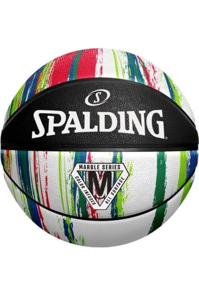 Spalding Basketbol Topu 2021 Marble Series Alt Rainbow No.7