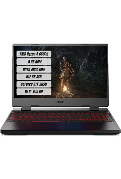 Acer Nitro 5 AN515-46 AMD Ryzen 5 6600H 8GB 512GB SSD RTX3050 Freedos 15.6" FHD 144 Hz Taşınabilir Bilgisayar NH.QGXEY.001
